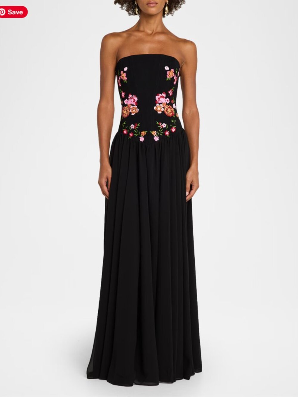 NWT Helsi Caroline Floral Appliqué Strapless Corset Gown